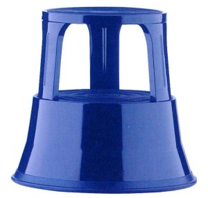 Μεταλλικό σκαμπό-σκαλοπάτι με ρόδες, μπλε Υ43xØ29x45εκ.