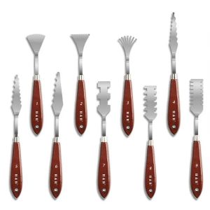 Σετ σπάτουλες 9 τεμάχια με ξύλινη λαβή