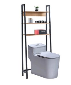 Ραφιέρα μπάνιου από ξύλο και μέταλλο Υ156x64x25εκ.