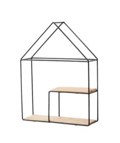 Ράφι επιτοίχιο Nextdeco minimal διπλό μαύρο Υ32,5x24,5x8εκ.