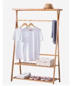 Κρεμάστρα ράγα οργάνωσης ρούχων Nextdeco ξύλινη 160x80x42εκ.