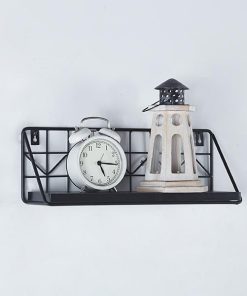 Ράφι επιτοίχιο μεταλλικό μαύρο 40x12xY14εκ.