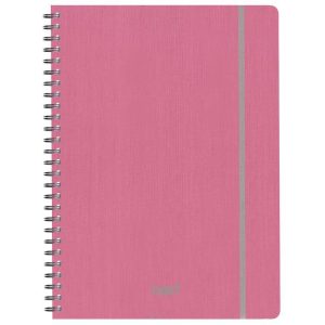 Next fabric τετράδιο σπιράλ λάστιχο ροζ 17x25εκ. 140φ. 4θ