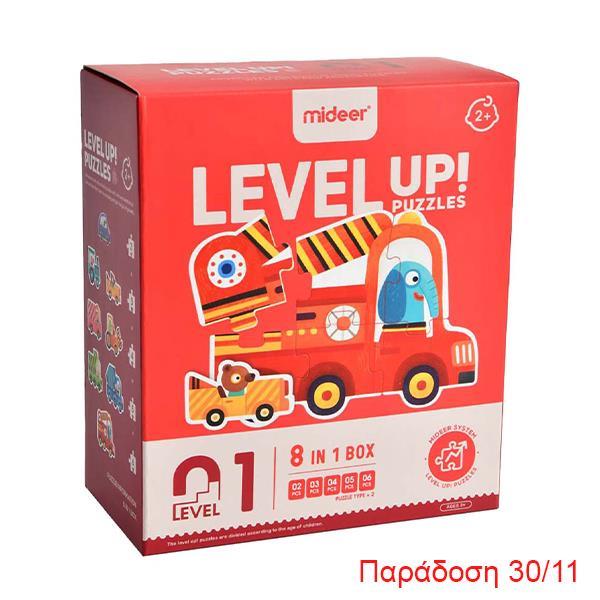 Mideer παζλ 8 σε1 - Level Up 1 "Traffic" 2,3,4,5 - 6 τμχ