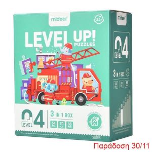Mideer παζλ 3 σε 1 - Level Up 4 "Transportation" 54,70 - 88τμχ