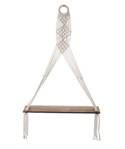 Ράφι επιτοίχιο από μακραμέ 45x14xY50εκ.