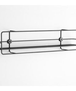 Ραφιέρα κρεμάστρα τοίχου Nextdeco μεταλλική μαύρη 90x13,5xΥ21εκ.