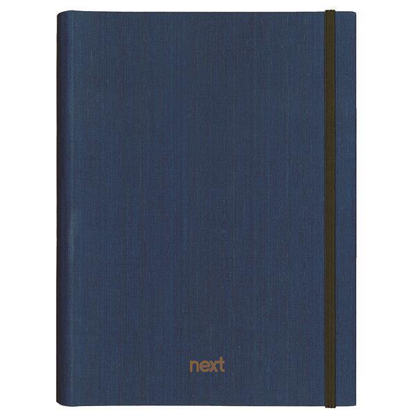 Next Fabric τετράδιo με κρυφό σπιράλ μπλε με λάστιχο 21x29εκ. 5θεμ., 175φ.