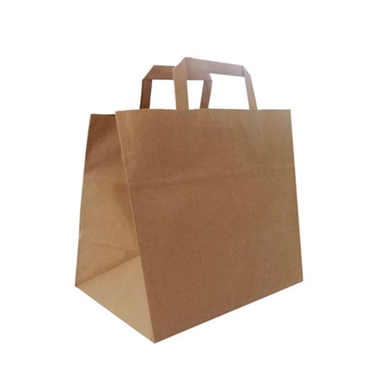 Next χάρτινη τσάντα delivery καφέ με πλακέ χερούλι Υ27x32x17εκ. Δυνατότητα εκτύπωσης