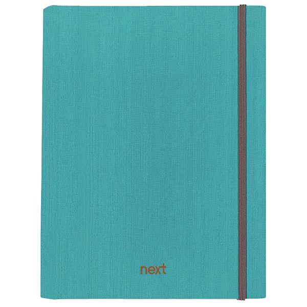 Next Fabric τετράδιo με κρυφό σπιράλ γαλάζιο με λάστιχο 21x29εκ. 5θεμ., 175φ.