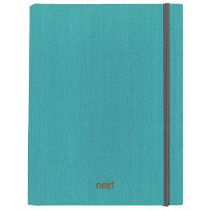 Next Fabric τετράδιo με κρυφό σπιράλ γαλάζιο με λάστιχο 17x25εκ. 5θεμ., 175φ.