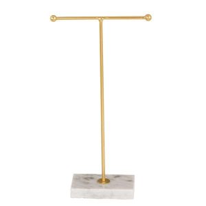 Θήκη οργάνωσης κοσμημάτων «Τ» χρυσή 12x5xΥ23εκ.