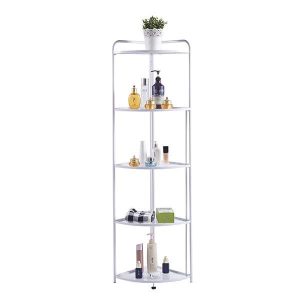 Ραφιέρα γωνιακή πτυσσόμενη Nextdeco με 5 ράφια λευκή Υ156x35x38εκ.