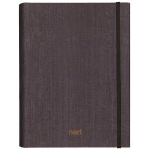 Next Fabric τετράδιo με κρυφό σπιράλ  σκούρο γκρι με λάστιχο 21x29εκ. 5θεμ., 175φ.