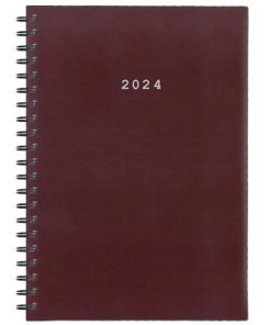 Next ημερολόγιο 2024 basic ημερήσιο σπιράλ  μπορντώ 17x25εκ.