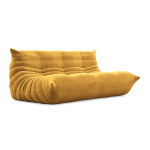 Καναπές τριθέσιος Nextdeco Togo Alcantara μουσταρδί Υ70x174x102εκ.