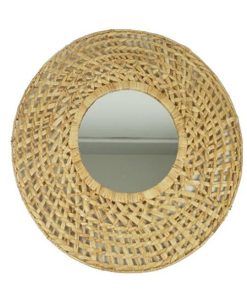 Καθρέφτης στρόγγυλος BOHO Ø50εκ. με μεταλλικό πλαίσιο, από rattan επενδεδυμένος με φυσικές θαλάσσιες ίνες.