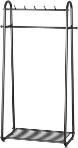 Κρεμάστρα με ράγα μεταλλική σε μαύρο χρώμα  Υ174x80x35εκ.