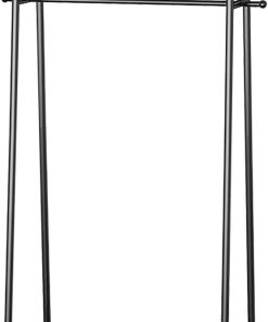 Κρεμάστρα με ράγα μεταλλική σε μαύρο χρώμα  Υ174x80x35εκ.
