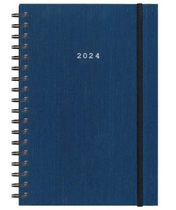 Next ημερολόγιο 2024 fabric plus ημερήσιο σπιράλ μπλε 12x17εκ.
