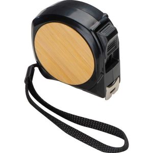 Μετροταινία 5 μέτρων μαύρη με μπαμπού 6,5x3,5x6,5εκ.