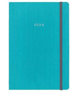 Next ημερολόγιο 2024 fabric ημερήσιο flexi γαλάζιο με λάστιχο 17x25εκ.