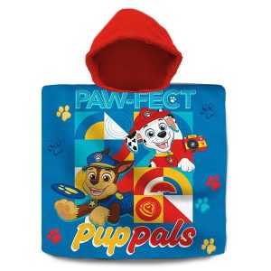 Πετσέτα παιδική θαλάσσης, πόντσο με κουκούλα  "Paw Patrol" 60x60εκ.