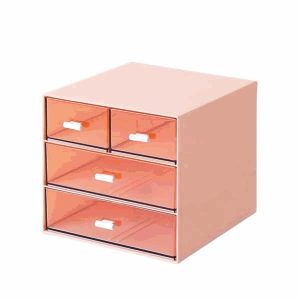 Organizer με 4 συρτάρια ροζ Y14,6x15,5x17,6εκ.