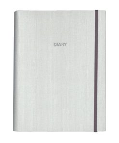 Next ημερολόγιο/organizer 2024-25-26 fabric λευκό με στυλό αφής και 40 ριγέ φύλλα σημειώσεων 17x24εκ.