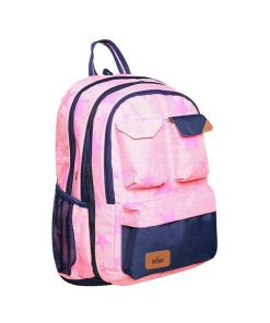 KALGAV τσάντα πλάτης Navy light pink melange με θήκη laptop - tablet Υ47x14x33εκ.