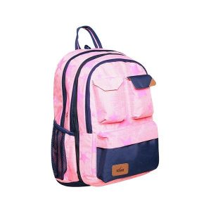 KALGAV τσάντα πλάτης Navy light pink melange με θήκη laptop - tablet Υ47x14x33εκ.