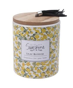Κερί αρωματικό "Sunshine" με ξύλινο καπάκι Ø9xY11,7εκ. lilac blossom
