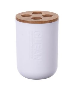 Θήκη για οδοντόβουρτσες πλαστική λευκή Ø7xΥ11εκ.