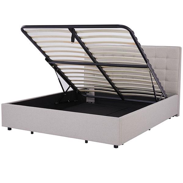 Κρεβάτι με αποθηκευτικό χώρο Nextdeco Soho ανοιχτό γκρι Υ110x200x160εκ. - Image 2