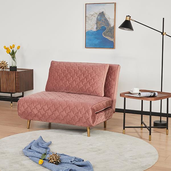 Πολυθρόνα κρεβάτι Nextdeco Barcelona καπιτονέ ροζ Υ83x106x92εκ. - Image 5