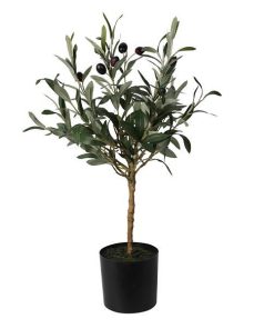 Ελιά τεχνητή 66εκ σε μαύρη πλαστίκη γλάστρα