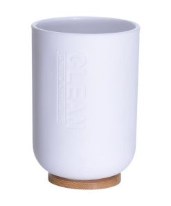 Ποτήρι μπάνιου πλαστικό λευκό Ø7xΥ11εκ.