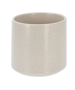 Κασπώ με κυλινδρικό σχήμα από πορσελάνη με λευκό ματ φινίρισμα Ø11xΥ10εκ.