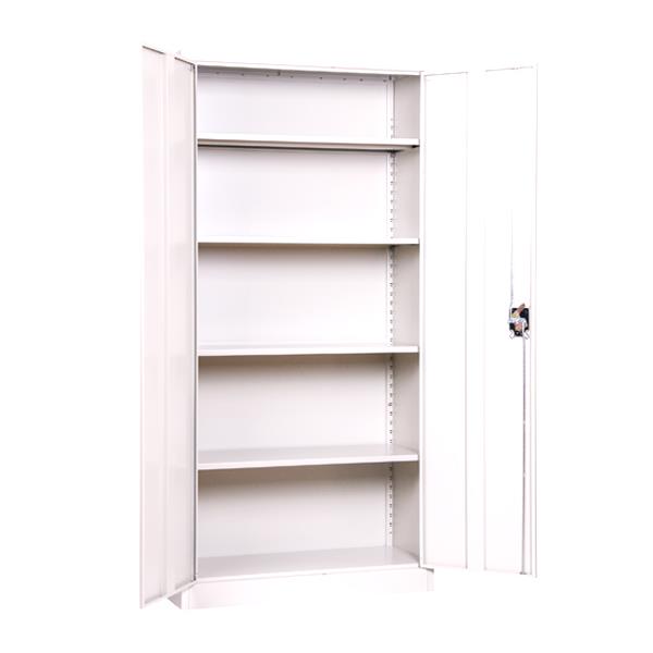 Ντουλάπα μεταλλική Nextdeco δίφυλλη λευκή 4 συρτάρια Υ185x90x40εκ. - Image 2