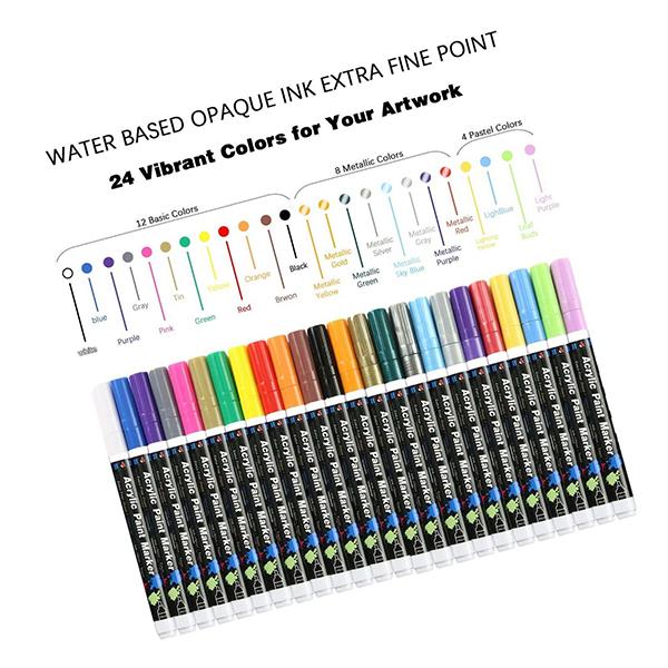 Σετ μαρκαδόροι ακρυλικών χρωμάτων 24 τεμαχίων Υ3,6x9,3x13,7εκ. - Image 2