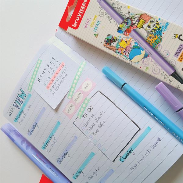 Bruynzeel College σετ 4 φωσφορούχοι μαρκαδόροι παστέλ - Image 2