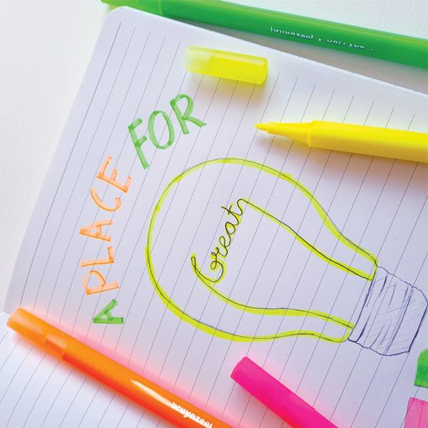 Bruynzeel College σετ 4 φωσφορούχοι μαρκαδόροι νέον - Image 2