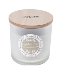 Κερί αρωματικό "Natural Story" με ξύλινο καπάκι Ø10xY10εκ. sandalwood