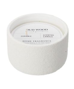 Κερί αρωματικό σε κεραμικό βαζάκι 390γρ. Ø12xY7εκ. λευκό/oud wood