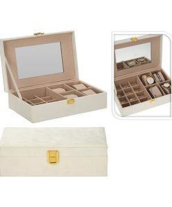 Μπιζουτιέρα ξύλινη, λευκή Y7x25x16εκ.