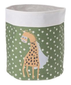 Καλάθι απλύτων υφασμάτινο πτυσσόμενο "giraffe" Ø24x29εκ.
