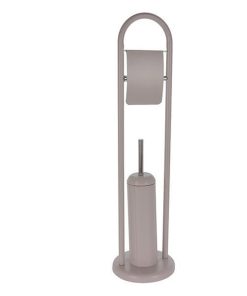 Χαρτοθήκη δαπέδου με ενσωματωμένο πιγκάλ μπεζ-καφέ Ø20,3xY70εκ