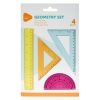 Σετ γεωμετρικών οργάνων 4 τεμαχίων χρωματιστό