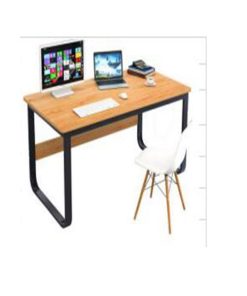 Γραφείο με μαύρο μεταλλικό σκελετό και ξύλινη επιφάνεια 80x45xΥ73εκ.-