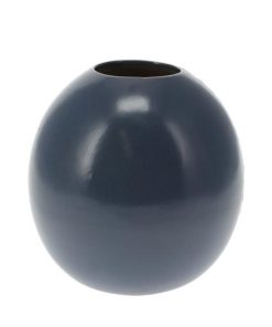 Βάζο από πορσελάνη με μπλε ματ φινίρισμα Ø12xΥ12εκ.